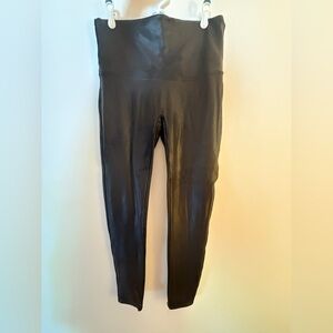 SPANX Black High-Waisted Faux Leather Leggings